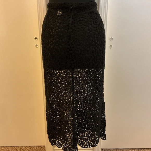 🌹 H&M Crochet See Thru Black Skirt - Picture 5 of 6
